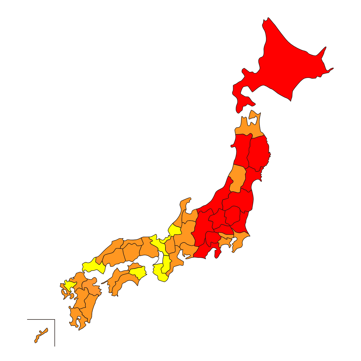 日本地図の地図