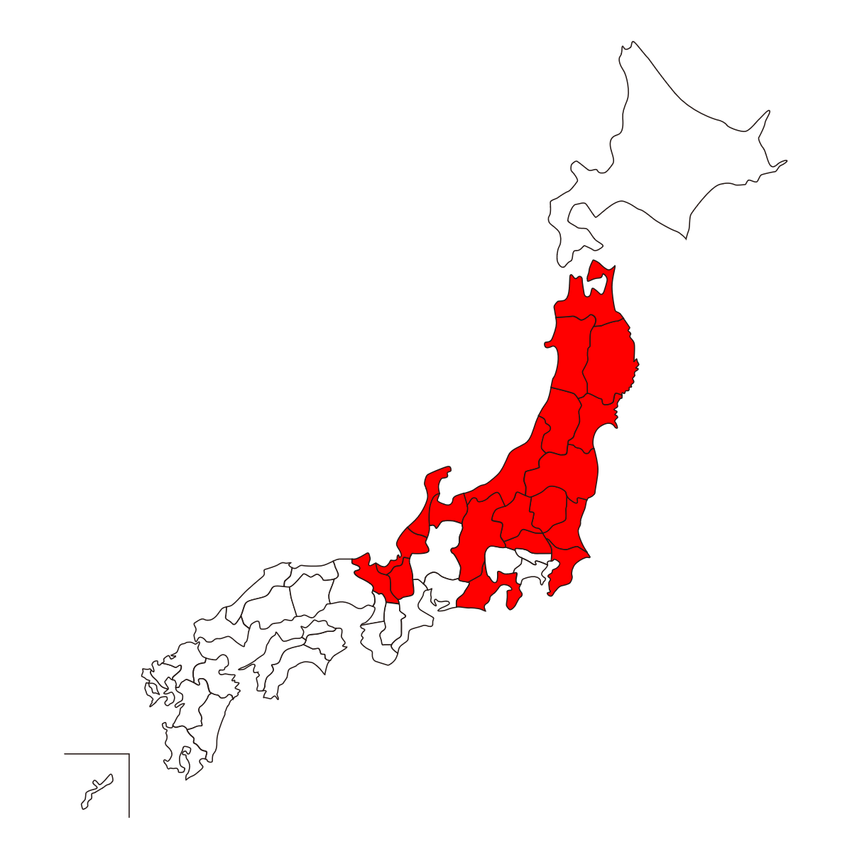 日本地図の地図