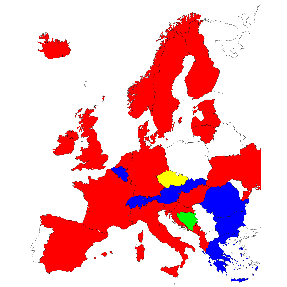 ヨーロッパの地図