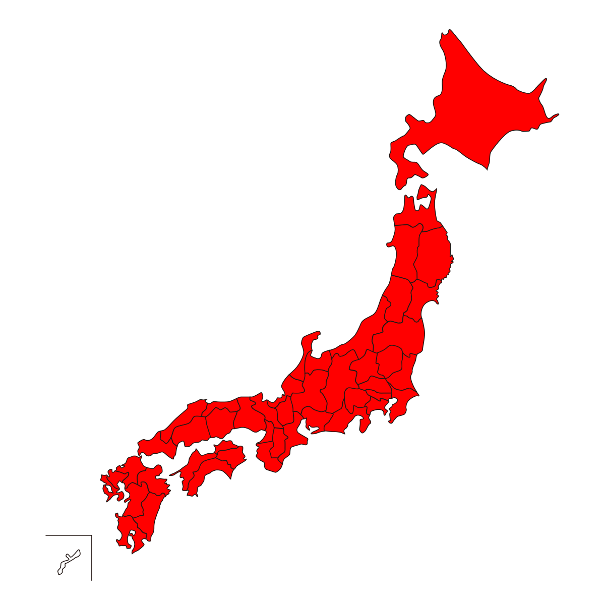 日本地図の地図