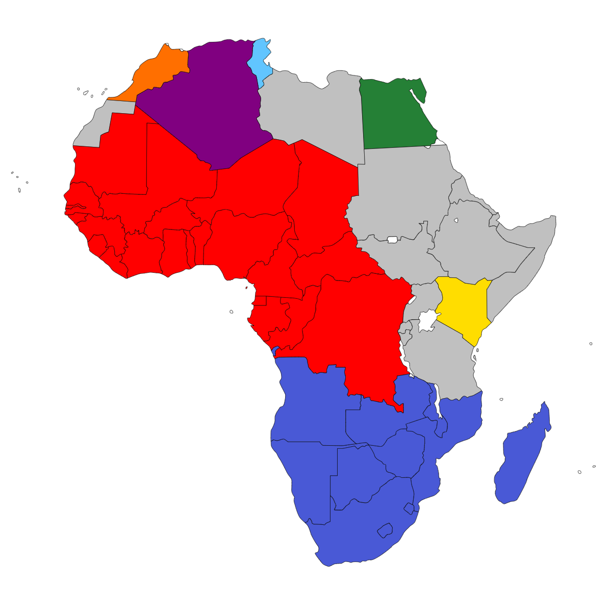 アフリカの地図