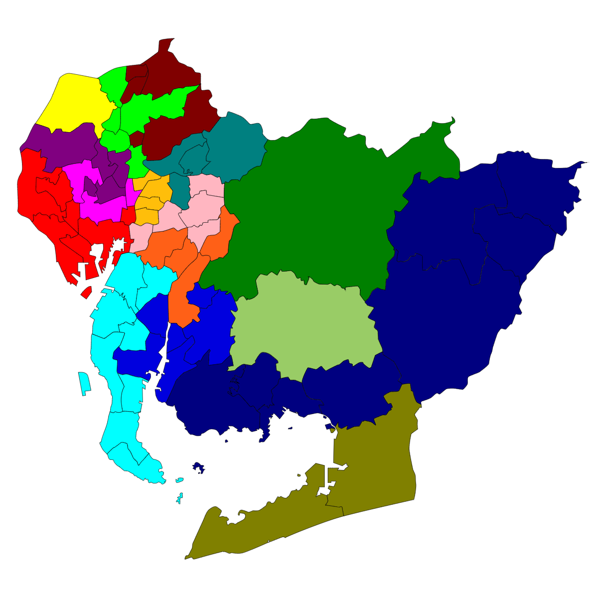 愛知県の地図