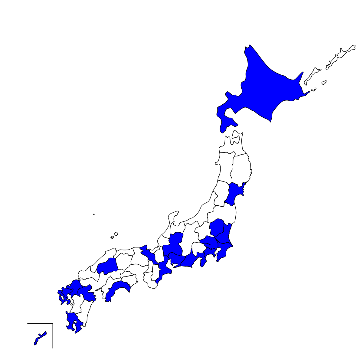 日本地図の地図