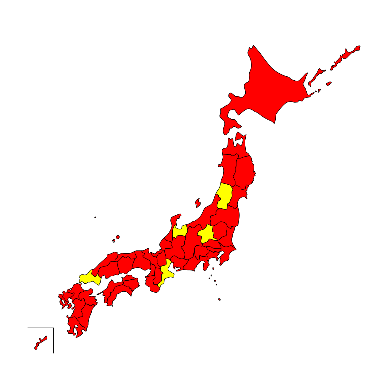 日本地図の地図