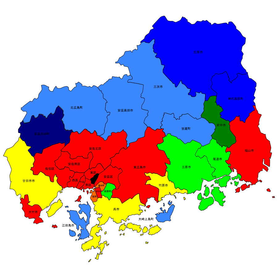 広島県の地図