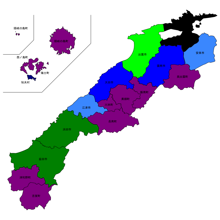 島根県の地図