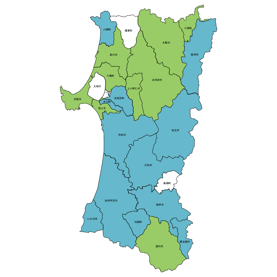 秋田県の地図